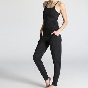 Ripple Yoga long jumpsuit organic cotton S black